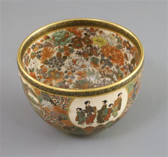 A Japanese Satsuma pottery bowl, Meiji period, D. 9.8cm